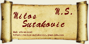 Miloš Šutaković vizit kartica